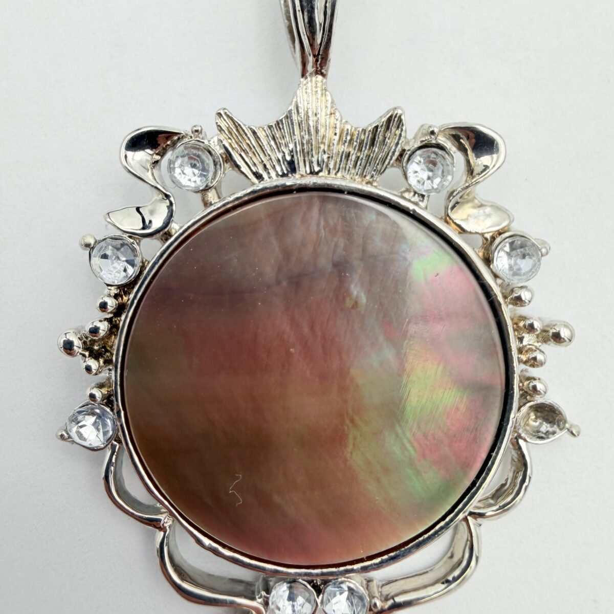 Round Brown Shell Silver 925 Mermaid Pendant