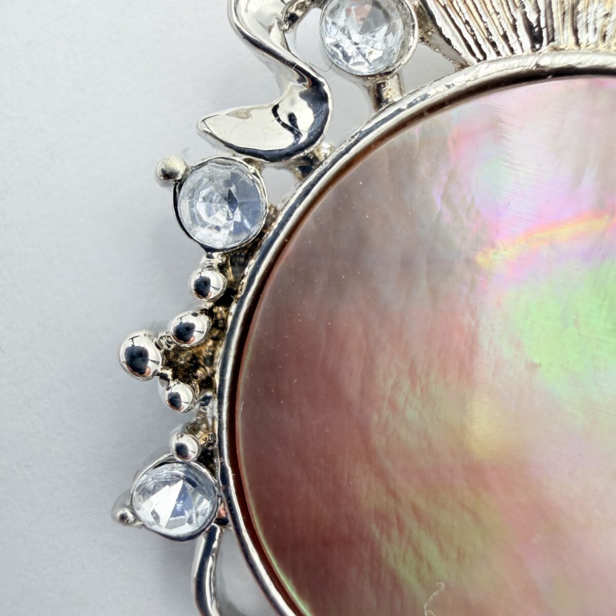 Alternative view of Round Brown Shell Silver 925 Mermaid Pendant