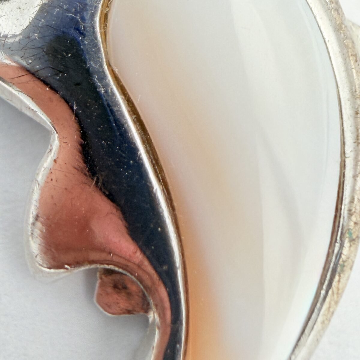 Alternative view of Leaping Dolphin Shell Pendant – Hand-Carved 925 Sterling Silver