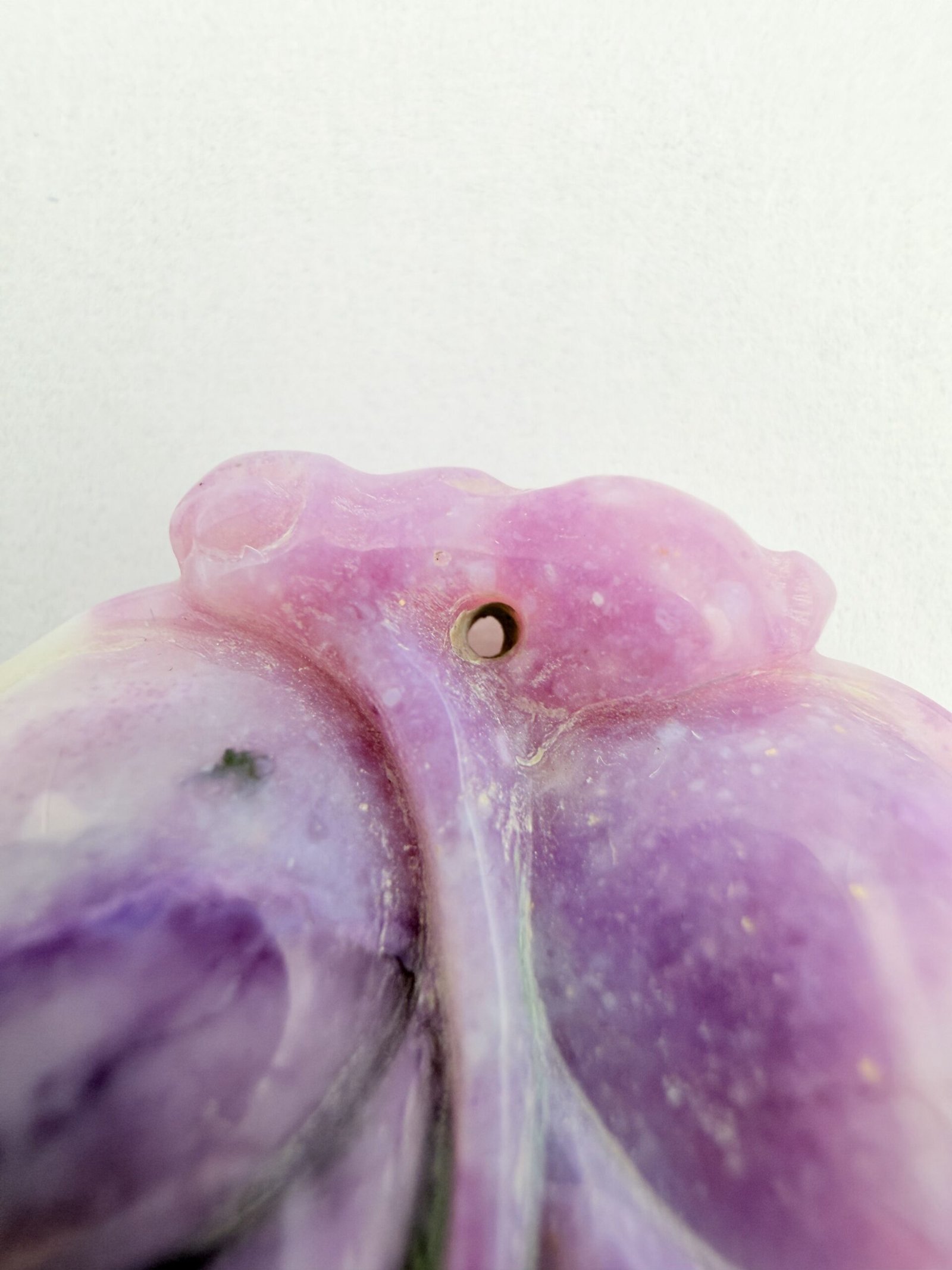 Hand-Carved Purple Opal Leaf Pendant – Natural Gemstone Jewelry - Image 3