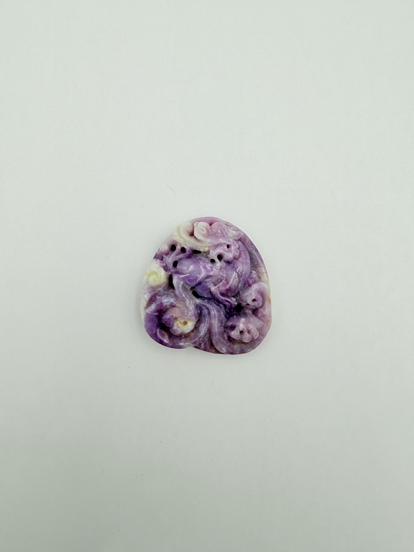 Polished Natural Purple Opal Dragon Pendant – Artisanal Handcrafted Jewelry - Image 2